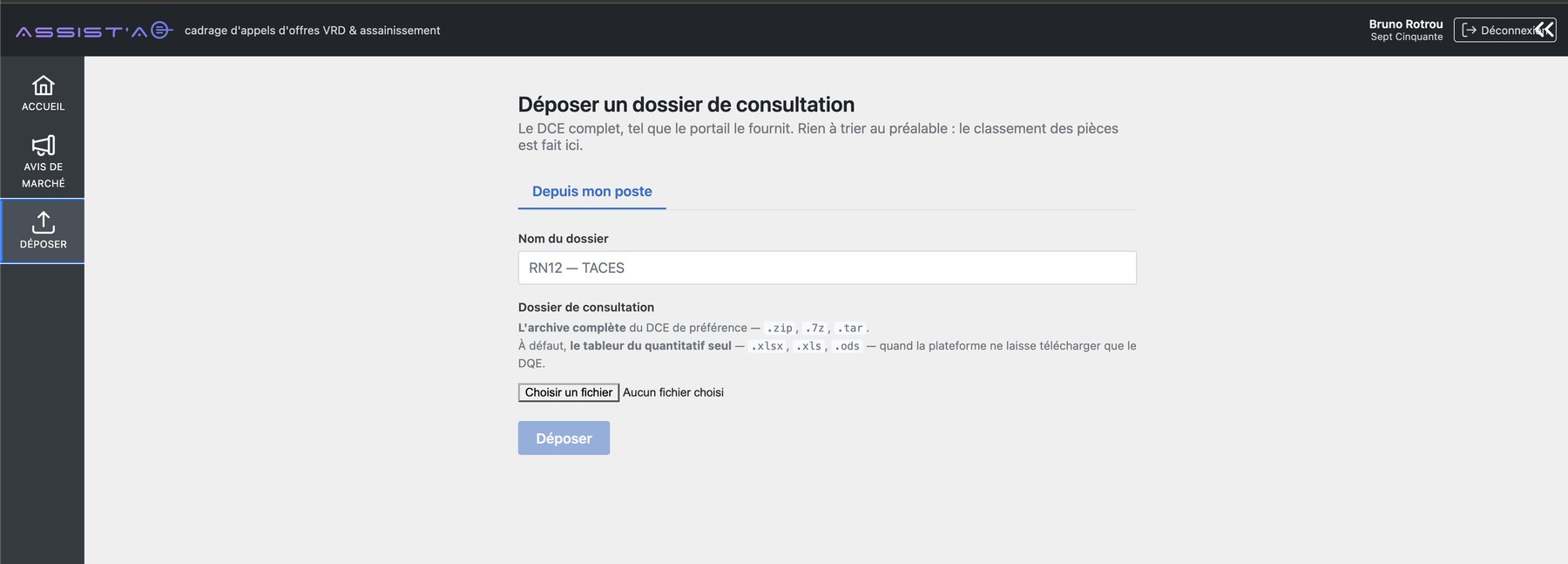 Assist'AO — d&eacute;p&ocirc;t du dossier de consultation